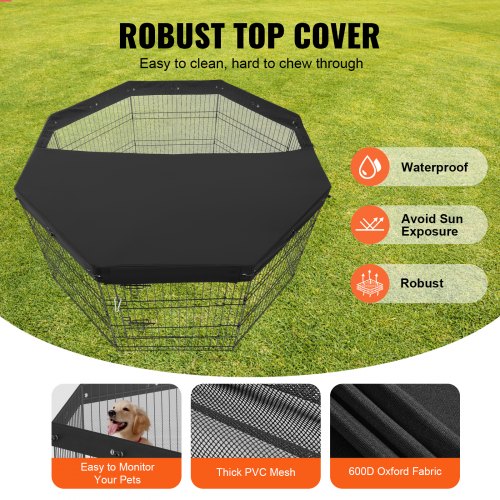 Dog Playpen 8 Pcs 30H x 24W Panels Foldable Metal Pet Exercise Pen Dog
