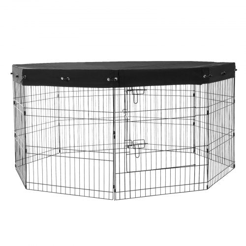Dog Playpen 8 Pcs 30H x 24W Panels Foldable Metal Pet Exercise Pen Dog