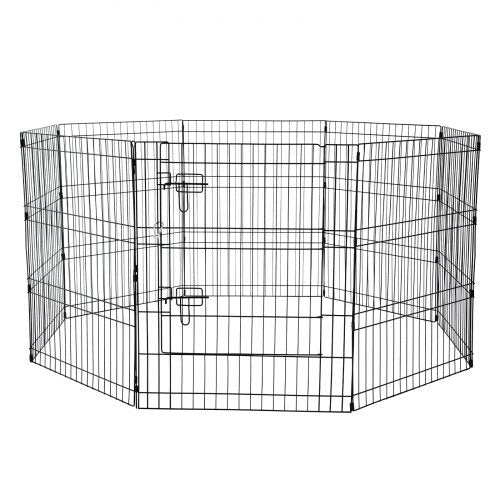 Dog Playpen 8 Pcs 30H x 24W Panels Foldable Metal Pet Exercise Pen Dog