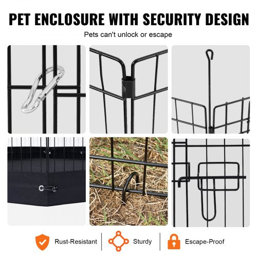 Dog Playpen 4 Pcs 24 x 36 in Panels Foldable Metal Pet Exercise Pen Dog