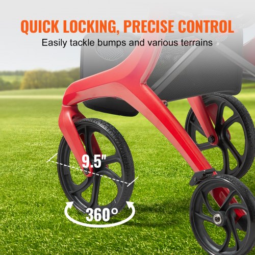 Folding Rollator Walker for Seniors and Adults Lightweight Aluminum Rolling