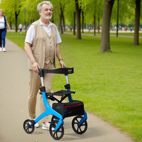 Folding Rollator Walker for Seniors and Adults Lightweight Aluminum Rolling