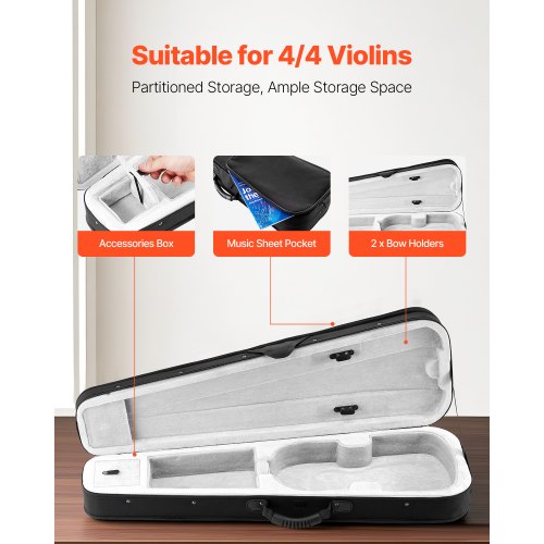 44 Full Size Violin Case Nylon Waterproof Lightweight Portable Travel