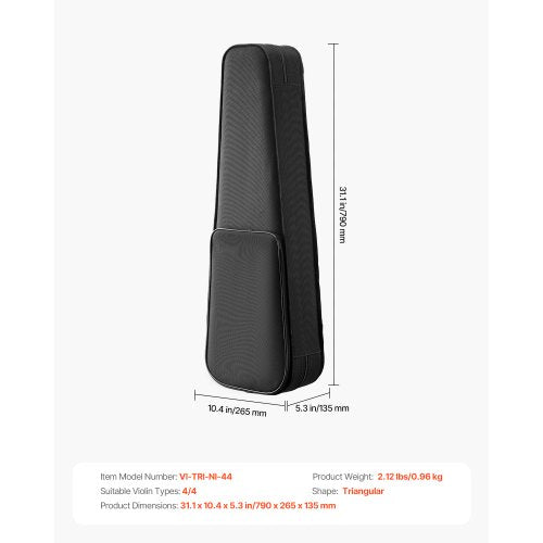 44 Full Size Violin Case Nylon Waterproof Lightweight Portable Travel