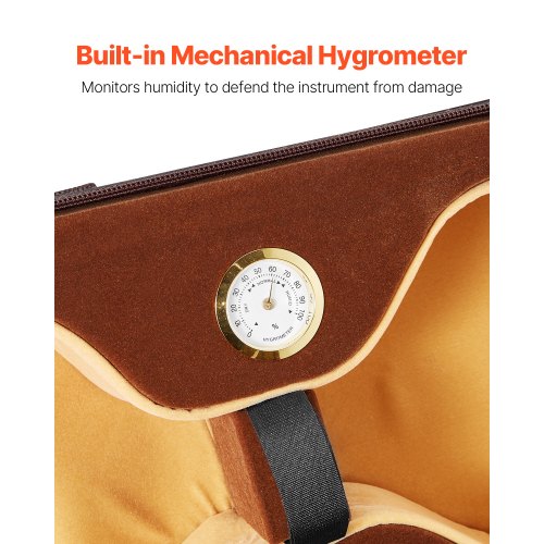 44 Full Size Violin Case Builtin Hygrometer Lightweight Portable Travel