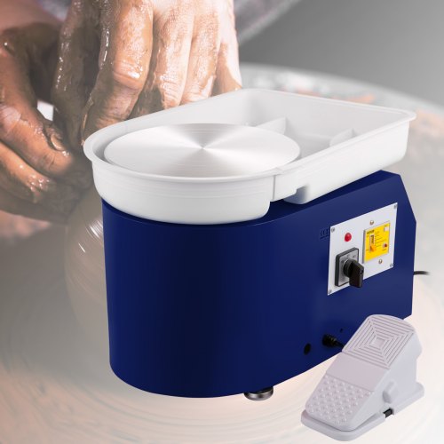 Pottery Wheel 28cm Pottery Forming Machine with Detachable Basin Foot Pedal