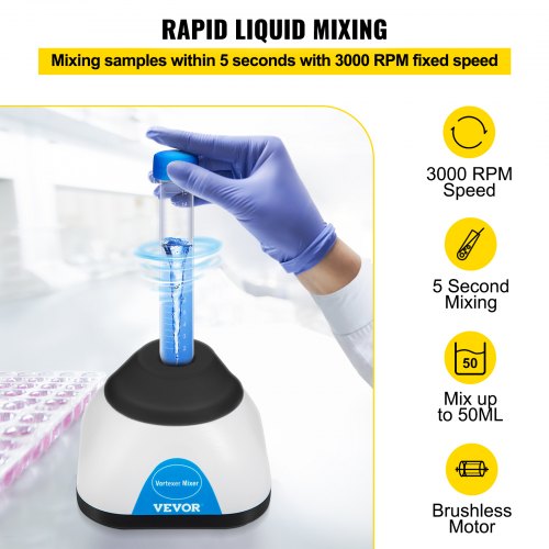 Vortex Mixer 3000RPM Mini Vortex Mixer Shaker Touch Function Scientific