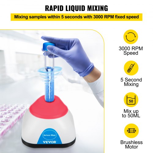 Vortex Mixer 3000RPM Mini Vortex Mixer Shaker Touch Function Scientific