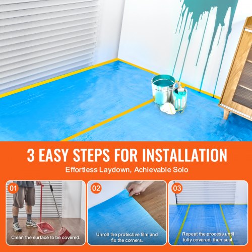 Carpet Protection Film 40 x 84 Floor and Surface Shield Easy to Cut
