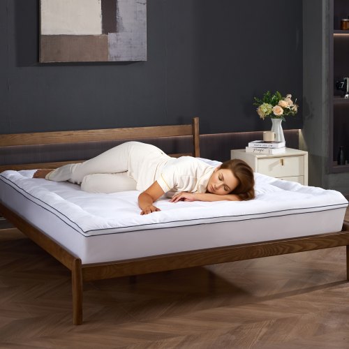 Mattress Topper Queen Size 1 Thickness Fiber Fill Pad with Detachable