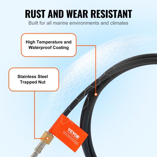Boat Steering Cable 17 Feet Outboard Marine Rotary Steering Cable 12 Ton