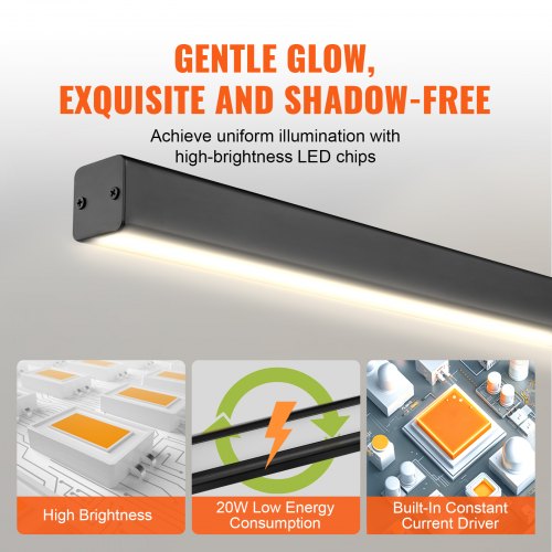 Dimmable Linear Pendant Light 20W 47 in LED Linear Light Fixture