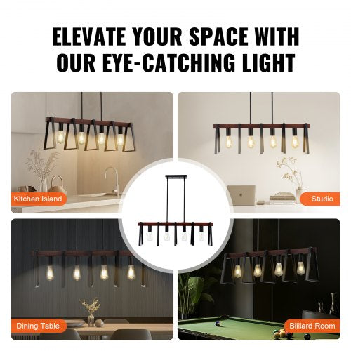 4Light Kitchen Island Pendant Lights 60W Adjustable Dining Room Light E26