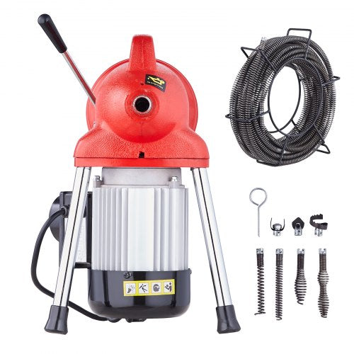 Drain Cleaner Machine 66FT x 58 Inch 250W Electric Sewer Snake Auger