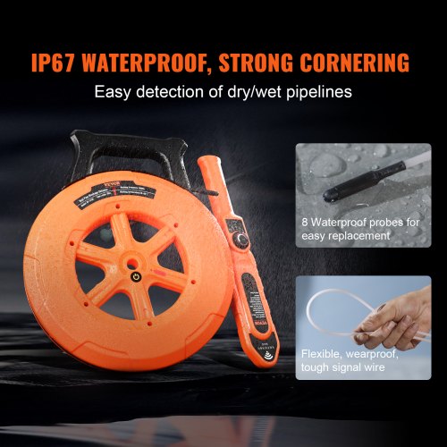Pipe Locators 100ft30m PVC Pipe Locators Underground IP67 Waterproof Pipe
