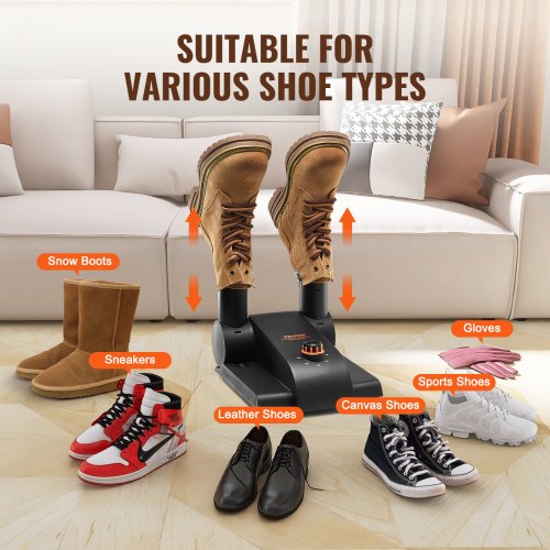 180° Foldable 2 Tubes Shoe Dryer Portable Boot Dryer with Timer Boot