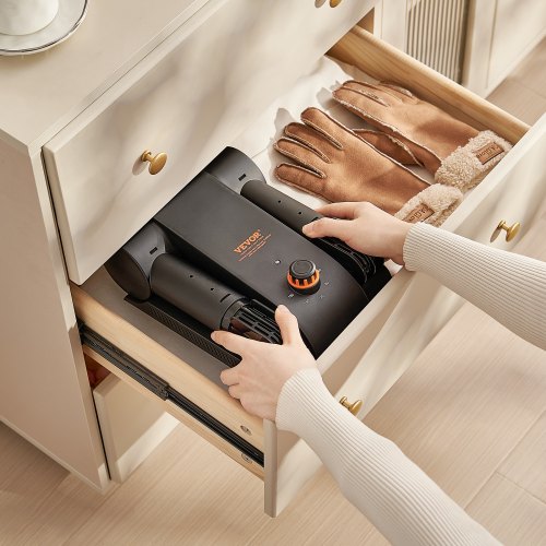 180° Foldable 2 Tubes Shoe Dryer Portable Boot Dryer with Timer Boot