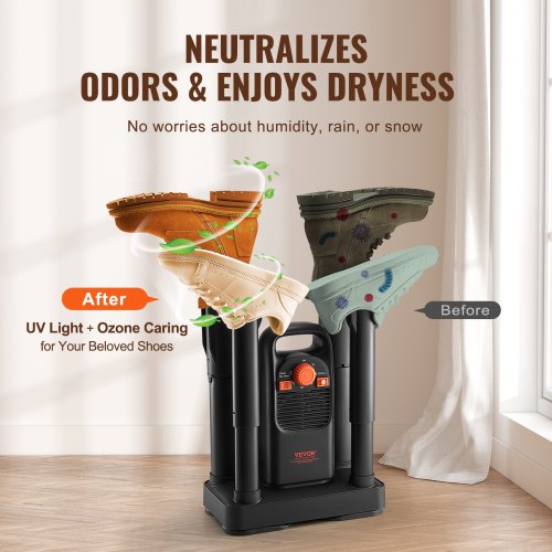 Shoe Dryer with Timer Detachable 4 Tubes Boot Dryers with V0Rated