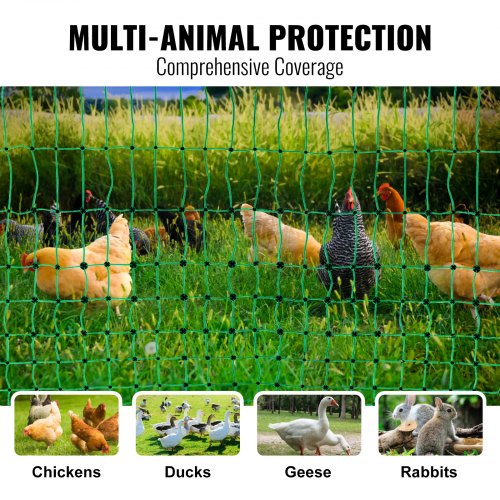 Electric Fence Netting 48 H x 168 L PE Net Fencing Kit with Posts