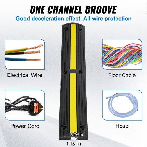 328 ft Cable Protector Ramp 4 Pack of 1 Channel 18000 lbsaxle Capacity