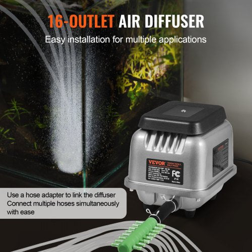 Linear Air Pump 90LMin Air Flow Septic Aerator Pump Aeration System for 14 Acre