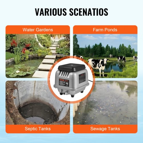Linear Air Pump 90LMin Air Flow Septic Aerator Pump Aeration System for 14 Acre