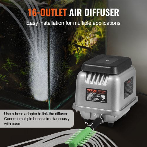 Linear Air Pump 109LMin Air Flow Septic Aerator Pump Aeration System for 12