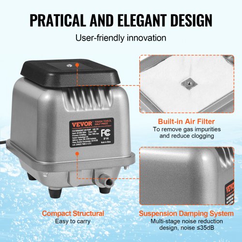 Linear Air Pump 109LMin Air Flow Septic Aerator Pump Aeration System for 12