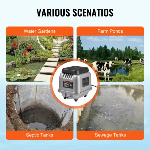 Linear Air Pump 109LMin Air Flow Septic Aerator Pump Aeration System for 12