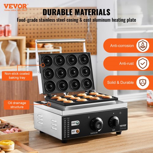 Electric Donut Maker 1550W Commercial Doughnut Machine with Nonstick