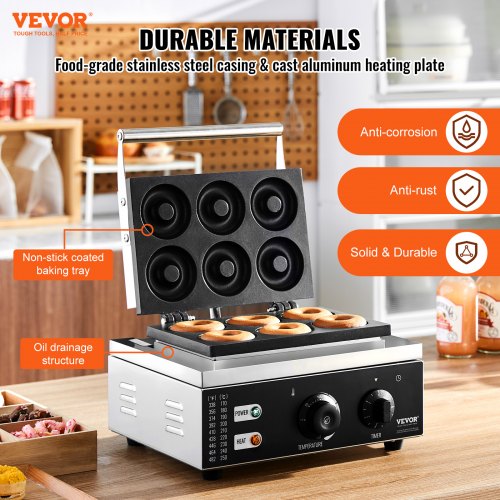 Electric Donut Maker 1550W Commercial Doughnut Machine with Nonstick