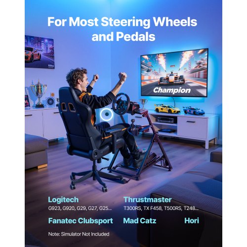 Racing Wheel Stand Adjustable Foldable Simulator Stand for Logitech G923