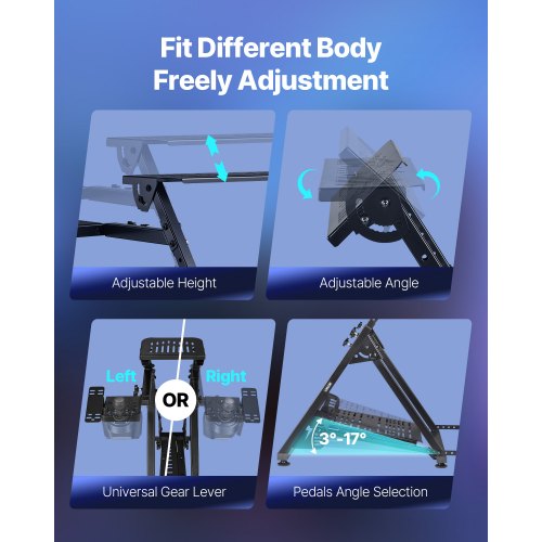 Racing Wheel Stand Adjustable Foldable Simulator Stand for Logitech G923