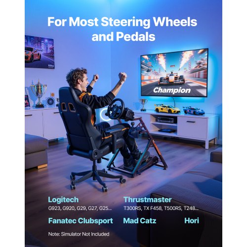 Racing Wheel Stand Adjustable Foldable Simulator Stand for Logitech G923 1