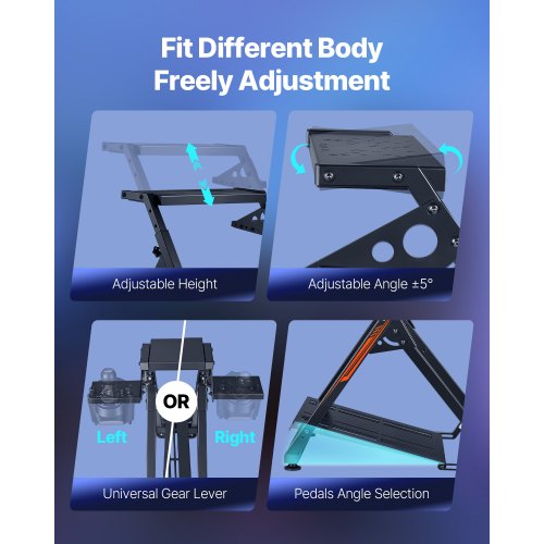 Racing Wheel Stand Adjustable Foldable Simulator Stand for Logitech G923 1