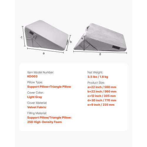 Bed Wedge Pillow for Sleeping Adjustable Orthopedic Bed Wedge 25D