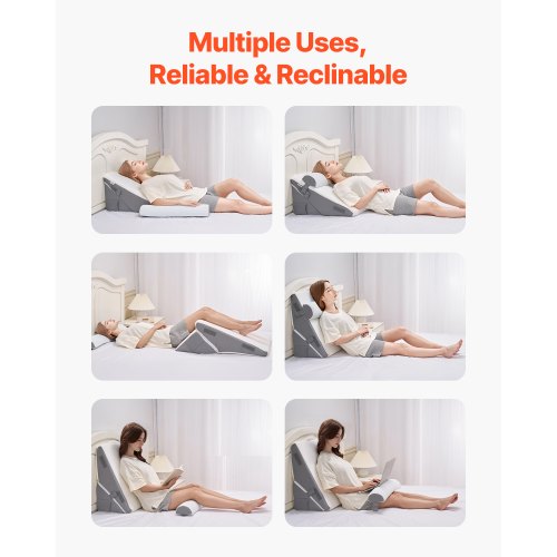 Bed Wedge Pillow for Sleeping 3 Pcs Adjustable Orthopedic Bed Wedge Set