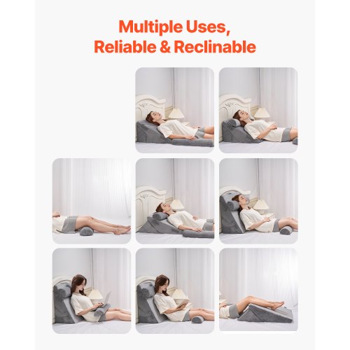 Wedge Pillow for Sleeping 4 Pcs Adjustable Orthopedic Bed Wedge Set