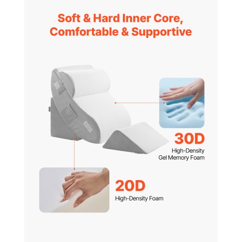 Wedge Pillow for Sleeping 4 Pcs Adjustable Orthopedic Bed Wedge Set
