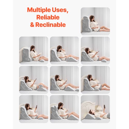 Wedge Pillow for Sleeping 4 Pcs Adjustable Orthopedic Bed Wedge Set