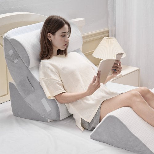 Wedge Pillow for Sleeping 4 Pcs Adjustable Orthopedic Bed Wedge Set