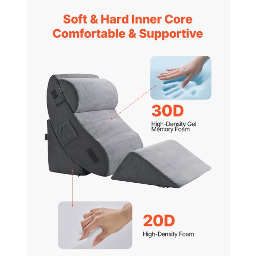 Wedge Pillow for Sleeping 4 Pcs Adjustable Orthopedic Bed Wedge Set