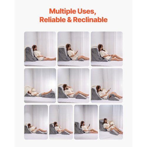 Wedge Pillow for Sleeping 4 Pcs Adjustable Orthopedic Bed Wedge Set