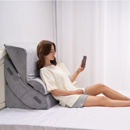 Wedge Pillow for Sleeping 4 Pcs Adjustable Orthopedic Bed Wedge Set