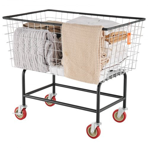 Wire Laundry Cart 45 Bushel Wire Laundry Basket with Wheels