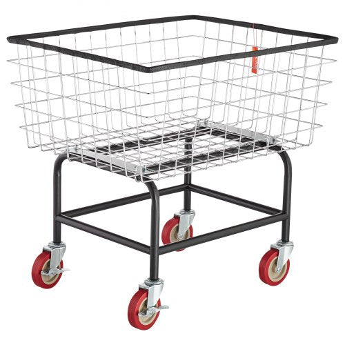 Wire Laundry Cart 28Bushel Wire Laundry Basket with Wheels