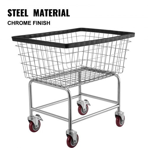 Wire Laundry Cart 28Bushel Wire Laundry Basket with Wheels