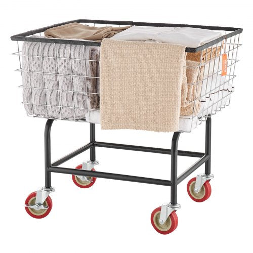 Wire Laundry Cart 28Bushel Wire Laundry Basket with Wheels