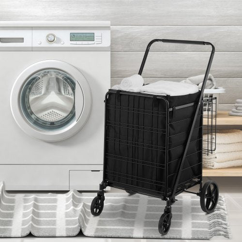Folding Shopping Cart with Removable Waterproof Liner 330LBS Large Capacity