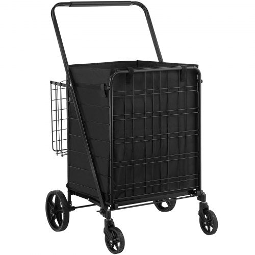Folding Shopping Cart with Removable Waterproof Liner 330LBS Large Capacity